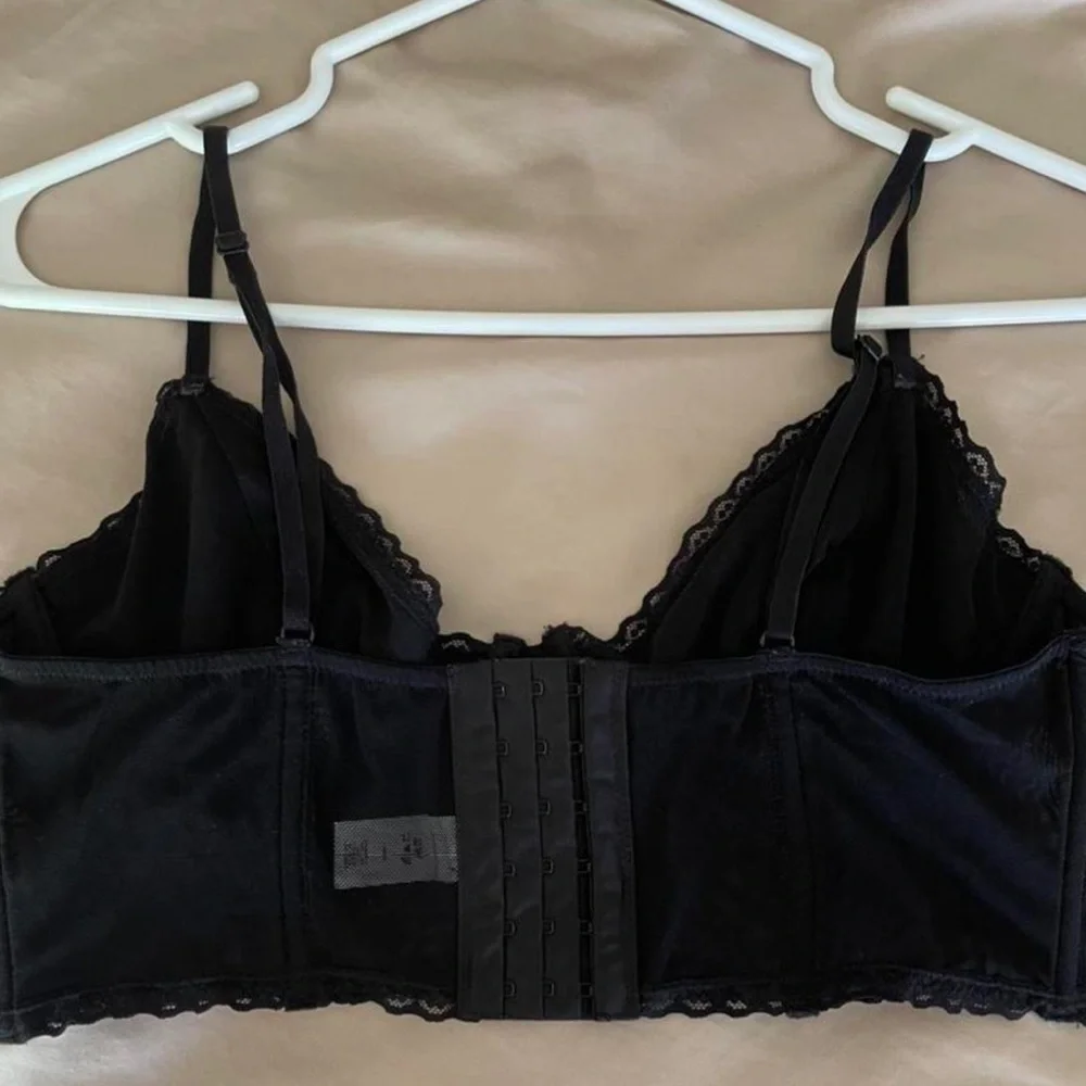 Black bustier lace bralette - Picture 4 of 4